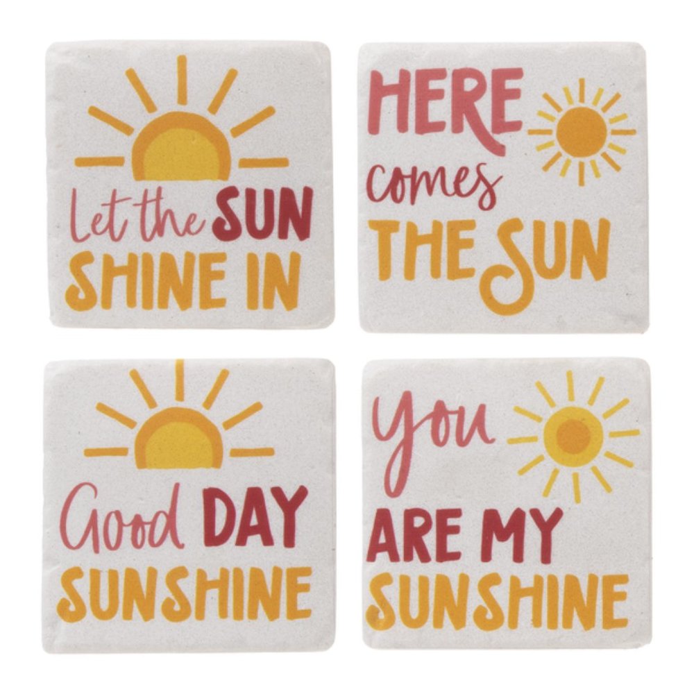 Coasters Sunshine Text Drink New